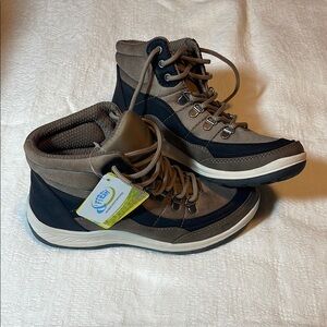 Men's Black and Brown High-Top Shoes